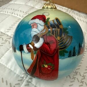 Hand Painted Vintage Santa Claus Ornament